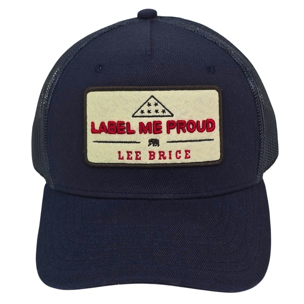 Lee Brice Label Me Proud Trucker Hat OSFM Navy Blue Snapback Cap Country Music‎